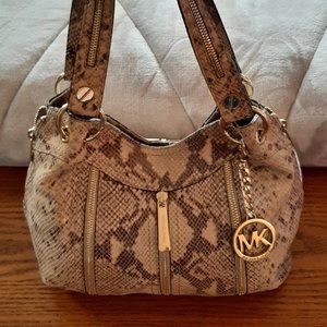 Michael Kors Suede Embossed Shoulder Bag